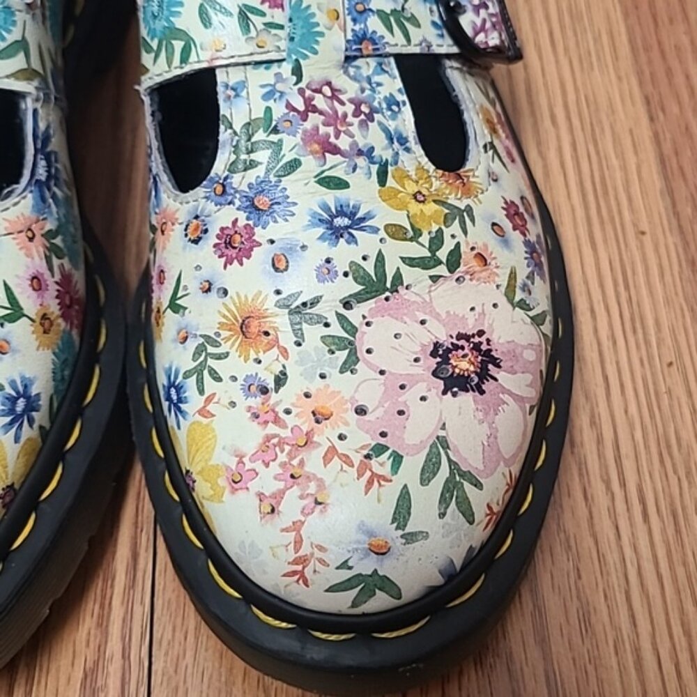 Floral Mary Jane Platform Shoes - White Multi - Picture 7 of 11